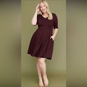 lane bryant burgundy dress New Lane Bryant Womens 28 Purple Burgundy Crossover High-Low Maxi Dress